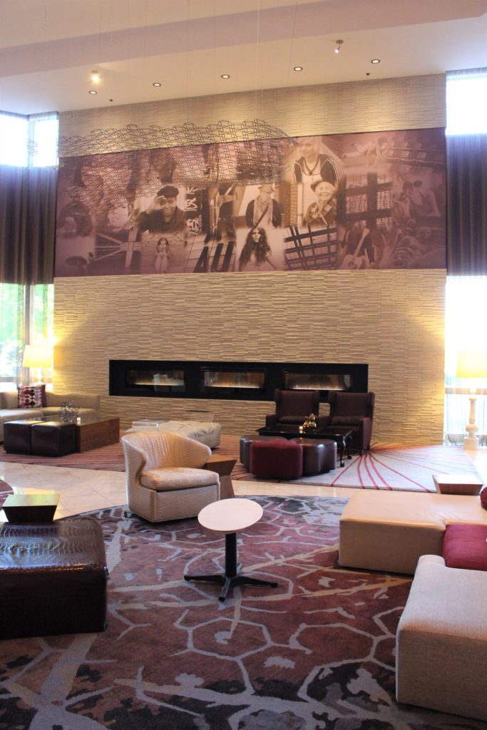 Stylish lobby of the hotel
